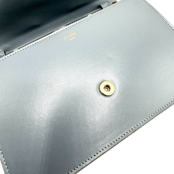 Celine Slate Blue Triomphe Margo Chain Flap - Picture 9 of 10